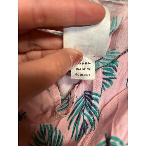 Barney Cools Pink Camp Holiday Button Down Shirt Pink Fern - XL - Picture 5 of 6